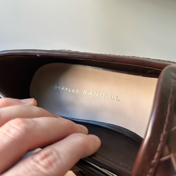 Loeffler Randall brown woven leather loafers - Picture 3 of 6